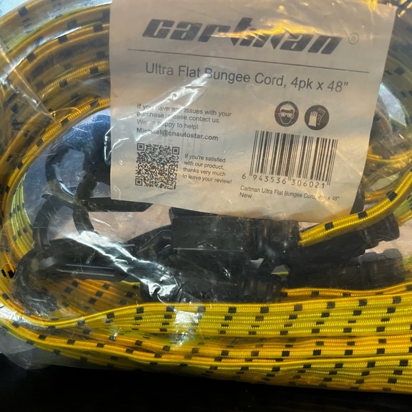 Black /yellow BUNGEE cord 4pack x 48 “ - Picture 1 of 2